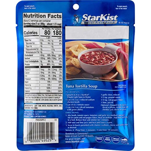 Starkist Chunk Light Tuna In Water - 6.4 Oz Pouch Pack Of 12
