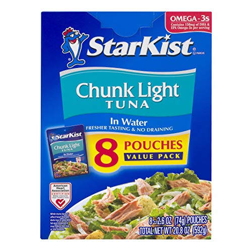 Starkist Chunk Light Tuna In Water, 8 Count Of 2.6 Oz Pouches