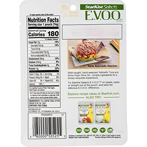 Starkist E.V.O.O. Yellowfin Tuna In Extra Virgin Olive Oil - 2.6