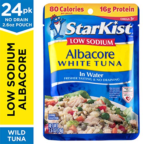 Starkist Low Sodium Albacore White Tuna In Water - 2.6 Oz Pouch