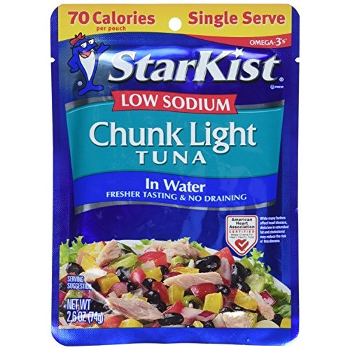 Starkist Low Sodium Chunk Light Tuna In Water 2.6Oz Pouch Pack