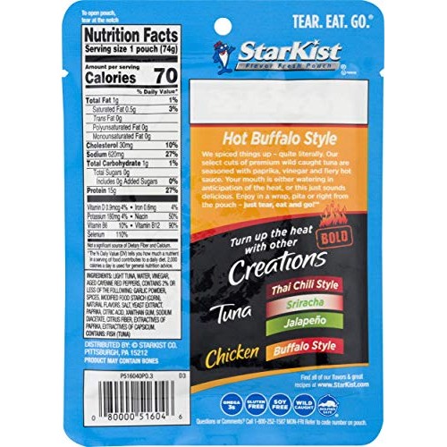 Starkist Tuna Creations Bold Hot Buffalo Style - 2.6 Oz Pouch