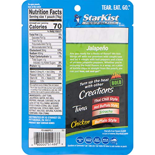 Starkist Tuna Creations Bold Jalapeño - 2.6 Oz Pouch