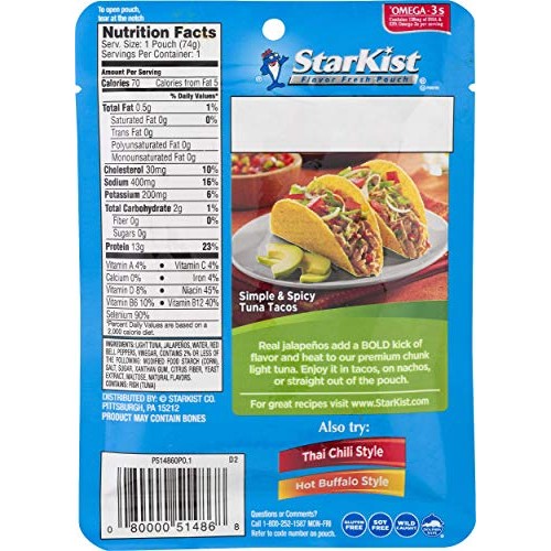 Starkist Tuna Creations Bold Jalapeño - 2.6 Oz Pouch Pack Of 24