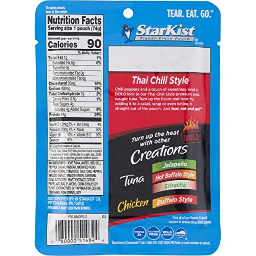Starkist Tuna Creations Bold Thai Chili Style- 2.6 Oz Pouch Pac