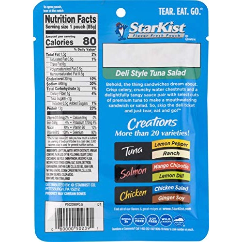 Starkist Tuna Creations Deli Style Tuna Salad, 3 Oz Pouch Pack