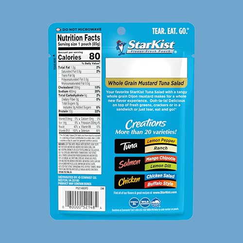 StarKist Tuna Creations, Whole Grain Dijon Mustard Tuna Salad, 3...