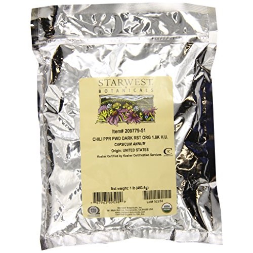 Starwest Botanicals Chili Pepper Powder, Dark Roast, 1-Pound