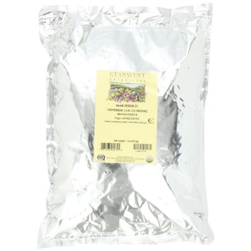 Starwest Botanicals Peppermint Leaf C/S Organic, 1-Pound Bag