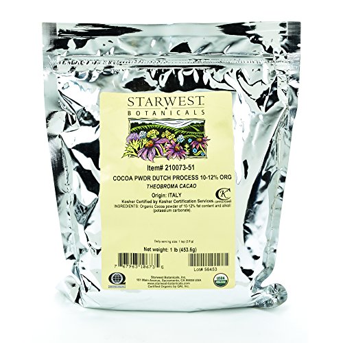 Starwest Botanicals Organic Dutch Process 10-12% Cocoa Powder, 1