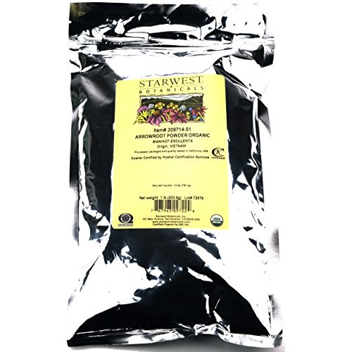 Starwest Botanicals Organic Arrowroot Powder, 1 Pound 5 Pack