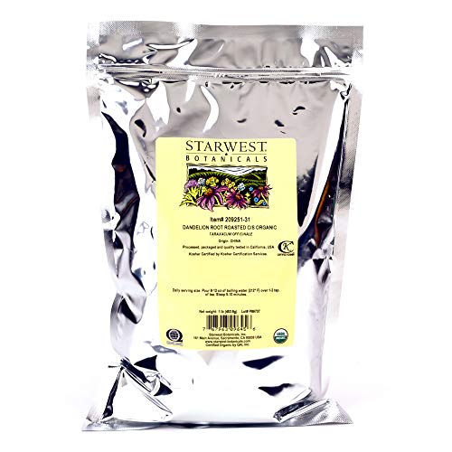 Starwest Botanicals Organic Dandelion Root Roasted Cut [1 Pound]