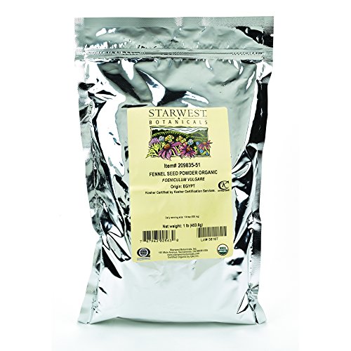 Starwest Botanicals Organic Fennel Seed Powder, 1 Pound