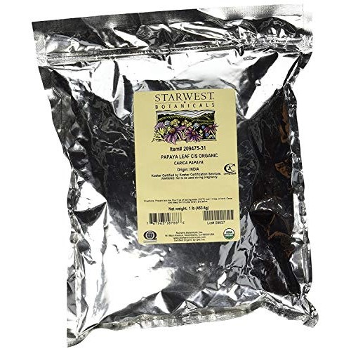 Starwest Botanicals Organic Papaya Leaf C/S, 1 Pound