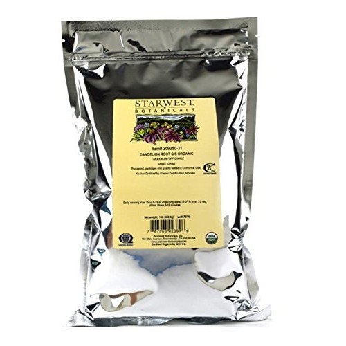Starwest Botanicals Organic Raw Dandelion Root Tea [1 Pound] Bul