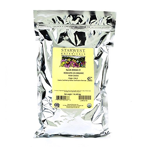 Starwest Botanicals Organic Rosehips Cut Seedless, 1-Pound Bag