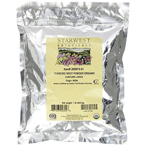 Starwest Botanicals Organic Turmeric Root Powder, 1 Lb. Pack Of 3