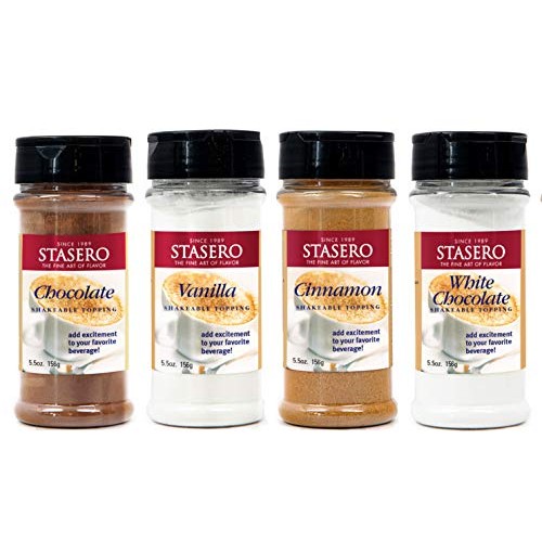 Stasero Toppings Sampler, Cinnamon, White Chocolate, Chocolate &Amp;
