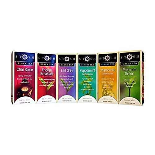 Stash Tea - 6 Flavor Assorted Tea Collection - 30 Tea Bags Each