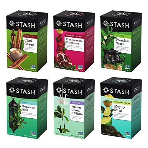 Stash Tea Green Tea Six Flavor Assortment, 18-20 Count Tea Bags