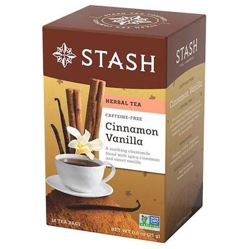 Stash Tea Premium Caffeine Free Herbal Tea, Cinnamon Vanilla, 18