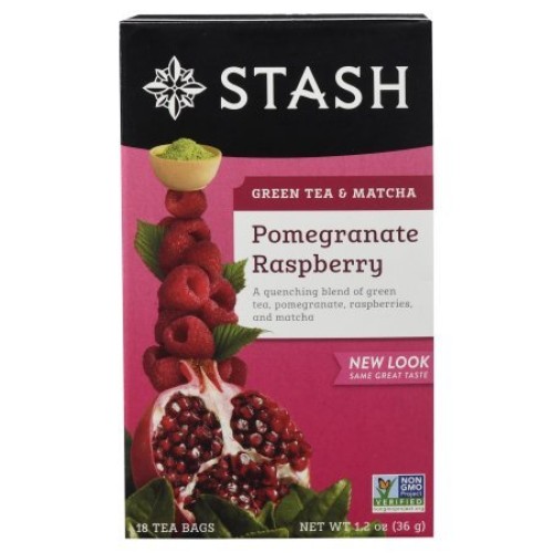Pack Of 9 - Stash Tea Pomegranate Raspberry Green With Matcha Te