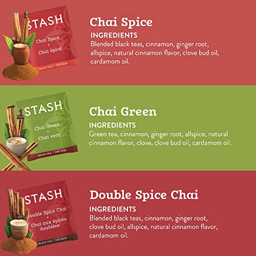 Stash Chai Tea Variety Pack Sampler Assortment - Caffeinated, No...