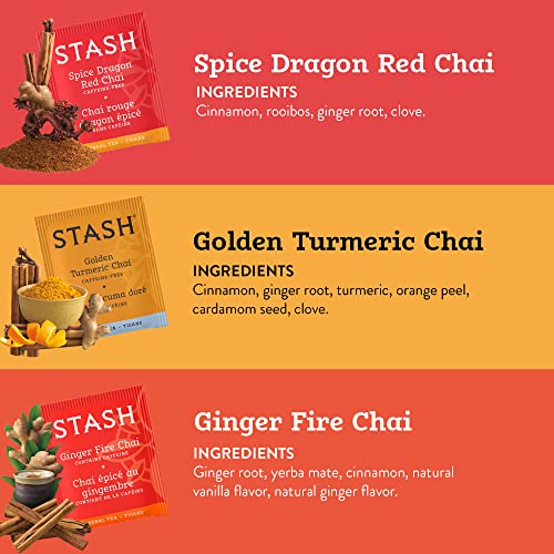 Stash Chai Tea Variety Pack Sampler Assortment - Caffeinated, No...