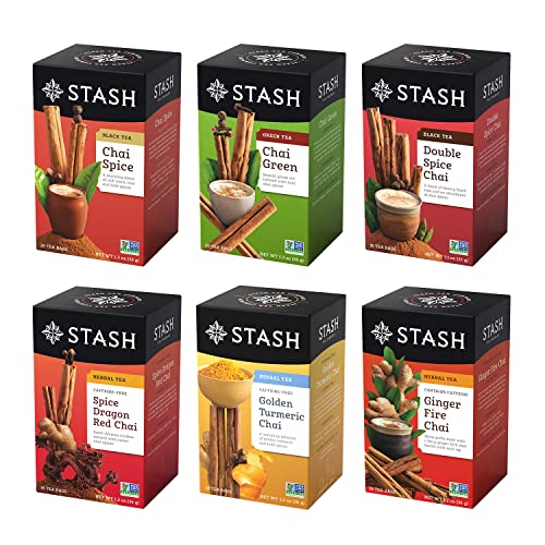 Stash Chai Tea Variety Pack Sampler Assortment - Caffeinated, No...