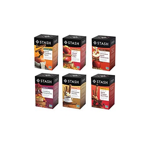 Stash Tea 6-Flavor Assortment Tea, Fall For Autumn, 6 Count
