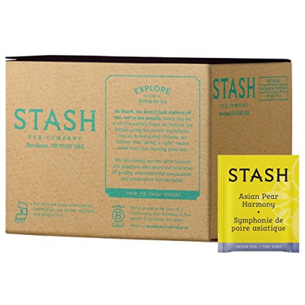 Stash Tea Asian Pear Harmony, 100 Count Teabags In Foil Individu