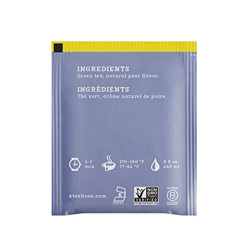 Stash Tea Asian Pear Harmony, 18 Count Teabags In Foil Pack Of