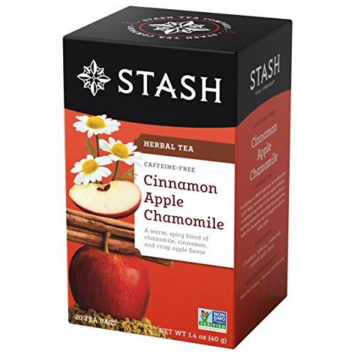 Stash Tea Cinnamon Apple Chamomile Herbal Tea - Naturally Caffei