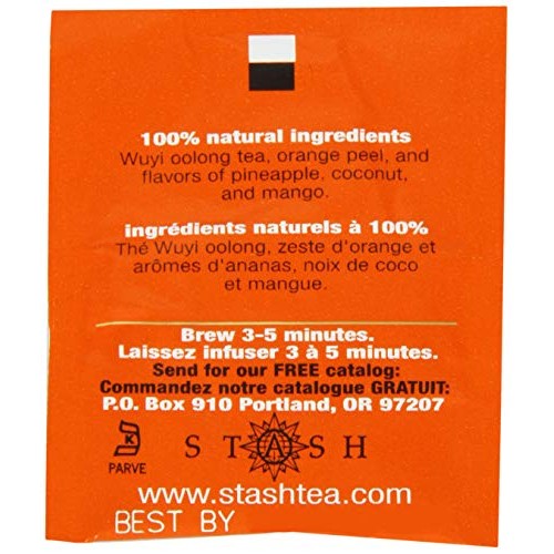 Stash Tea Coconut Mango Oolong Tea, Box of 100 Tea Bags