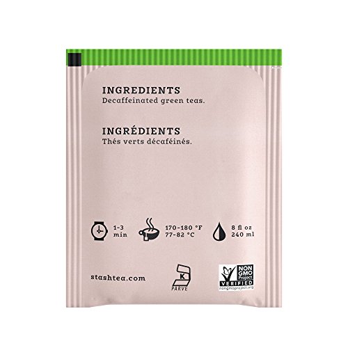 Stash Tea Decaf Premium Green Tea, 100 Count Box Of Tea Bags In