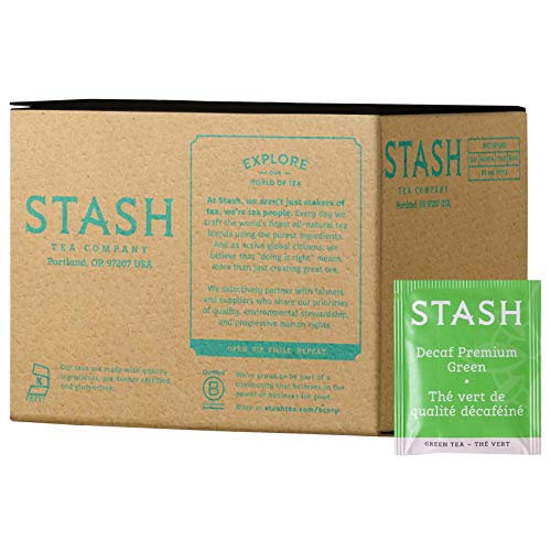 Stash Tea Decaf Premium Green Tea, 100 Count Box Of Tea Bags In