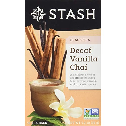 Stash Tea Decaf Vanilla Chai Tea, Individual Decaffeinated Black