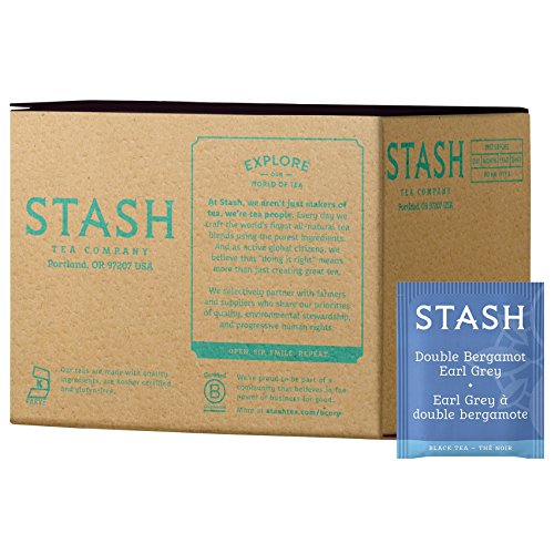 Stash Tea Double Bergamot Earl Grey Black Tea, Box of 100 Tea Bags