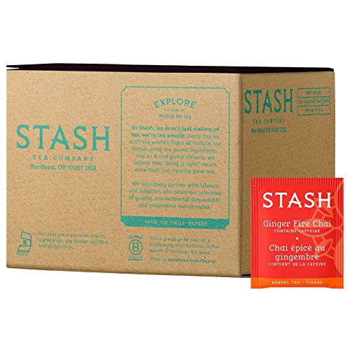 Stash Tea Ginger Fire Chai Yerba Mate &Amp; Herbal Tea Blend 100 Cou