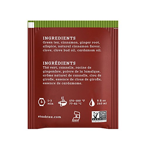 Stash Tea Green Chai Tea, Box of 100 Tea Bags Packaging May Vary