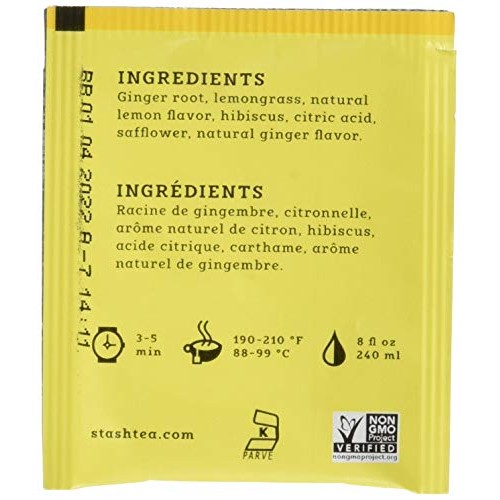 Stash Tea Lemon Ginger Herbal Tea 100 Count Box Of Tea Bags, Pre