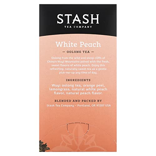 Stash Tea Oolong White Peach Tea 18 Count Tea Bags Individual Oo...