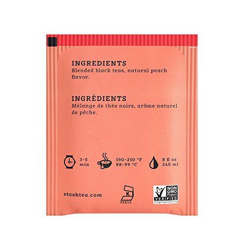 Stash Tea Peach Black Tea 20 Count Tea Bags In Foil Pack Of 6