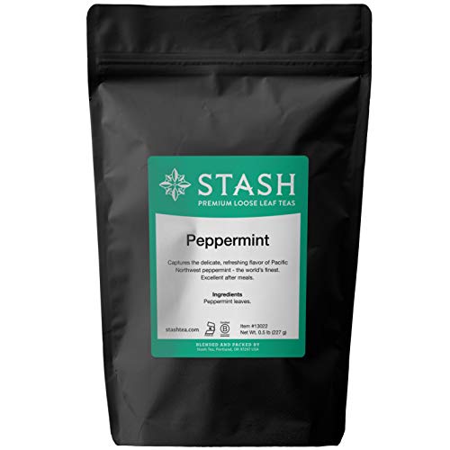 Stash Tea Peppermint Herbal Loose Leaf Tea 8 Ounce Pouch .50 Lb