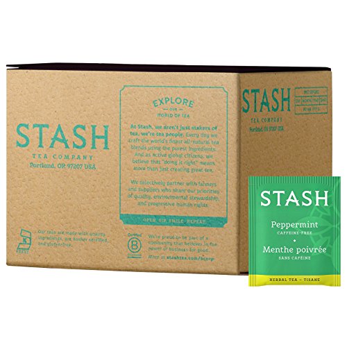 Stash Tea Peppermint Herbal Tea 100 Count Box Of Tea Bags, Premi