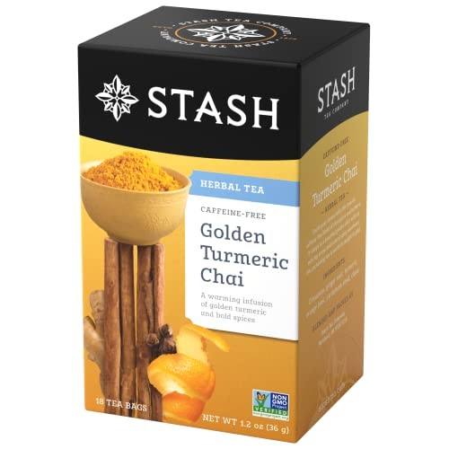 Stash Tea Turmeric Chai Herbal Tea - Naturally Caffeine Free, No...
