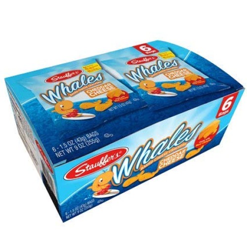 Stauffers Baked Cheddar Whale Cheese Cracker Snack Packs, 1.5 O...