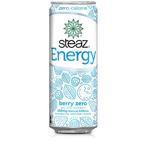 Steaz Zero Calorie Energy Drink, Berry, 12 Fluid Ounce Pack Of 12