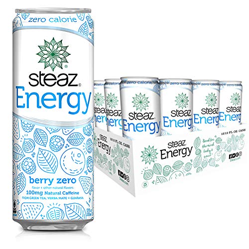 Steaz Organic Zero Calorie Energy Drink, Berry, 12 Fl Oz Pack O