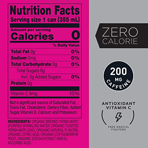 Steaz Energy Drink, Sparkling Yerba Mate with Coffeeberry Energy...